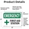 Signmission First Aid Station, 5 in W x Rectangle, Vinyl Decal OS-2PACK-EM-D-35-L-10328 - alternate 3